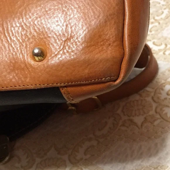 MARINO ORLANDI Genuine Leather Black/Brown ColorBlock Shoulder Bag Made in Italy - Picture 8 of 16